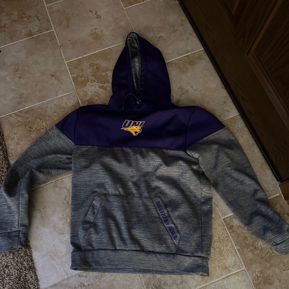 UNI Gray and Purple Men's Sweater